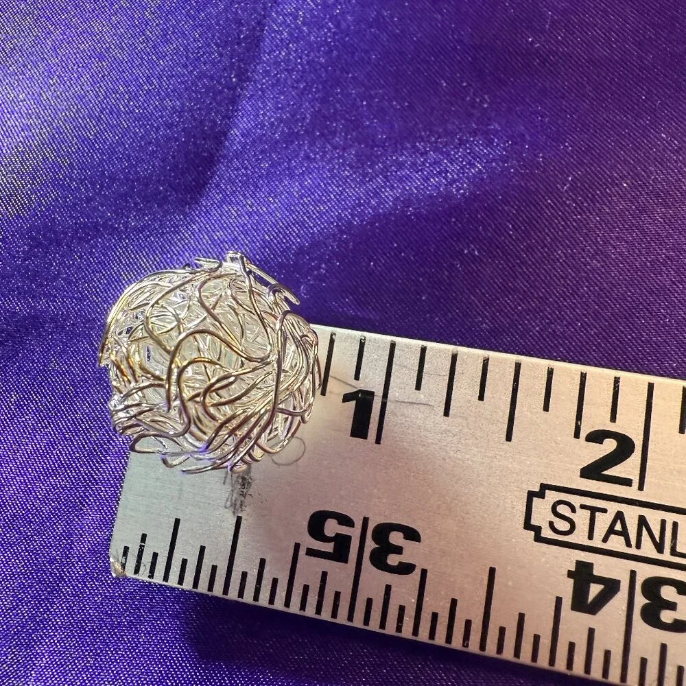 📌40+ Wire Bead Silver Copper Bird Nest Style Craft Beads 15 Millimeters